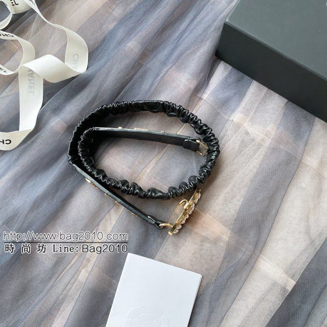 Chanel女士皮帶 香奈兒cc經典logo扣精品彈力扣腰帶  jjp1156